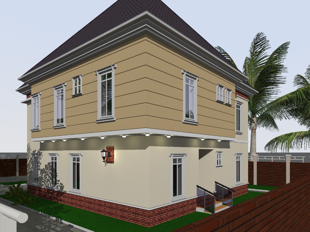 Twin Duplex — Rear Elevation Design, Abuja, F.C.T.